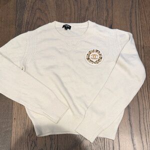 CC Cream Sweater with Embroidered Patch